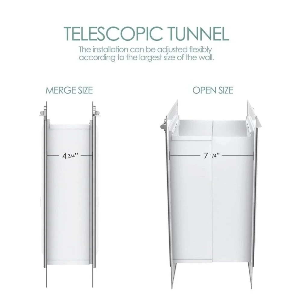 Baboni Pet Door for Wall, Steel Frame and Telescoping Tunnel, Aluminum‎ Lock, Sm